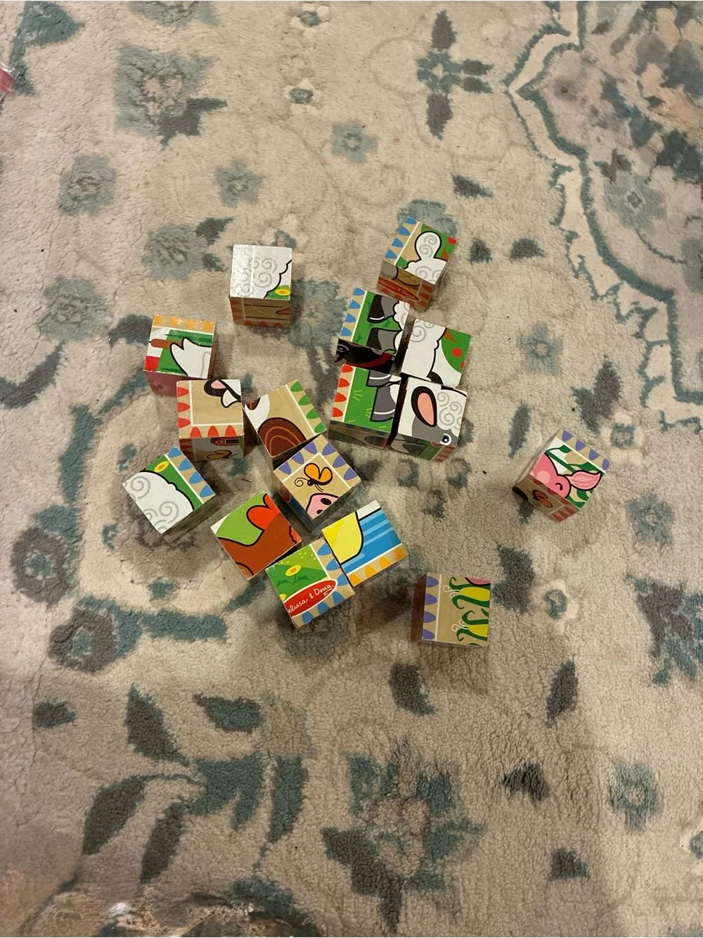 Wooden Puzzle Blocks Set for Kids - Multicolor